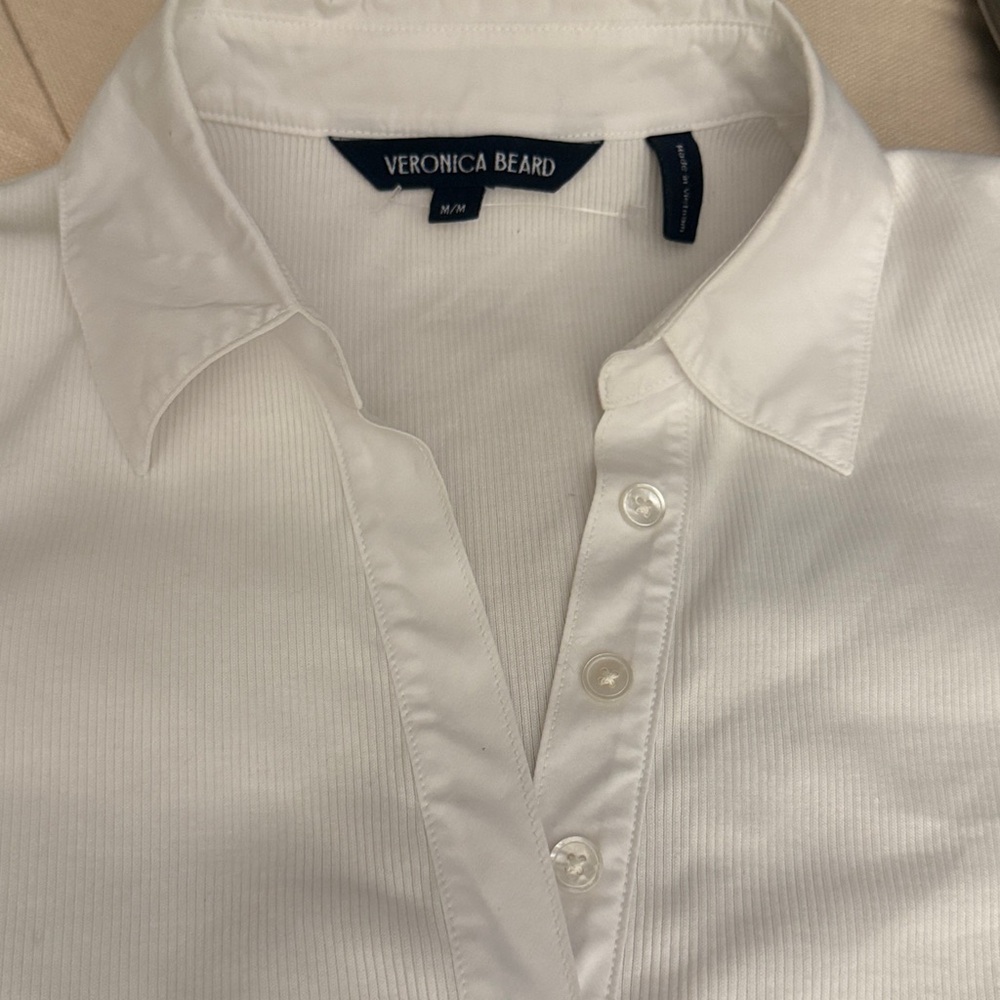 Veronica Beard Kearney Button Down White Tee - image 8
